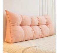 Almohada de cuña para cama doble, almohada de apoyo para la espalda, almohada de lectura tapizada de algodón lavado suave, cojín de cabecero para cama, sofá, tatami, respaldo lumbar (120 x 50 x 15 cm,