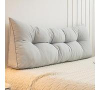 Almohada de cuña para cama doble, almohada de apoyo para la espalda, almohada de lectura tapizada de algodón lavado suave, cojín de cabecero para cama, sofá, tatami, respaldo lumbar (120 x 50 x 15 cm,