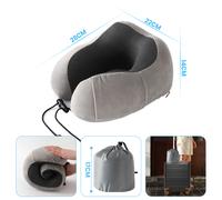 Almohada ergonómica de espuma viscoelástica Good Nite para el cuello, ajustable y lavable, para viajes en avión, coche y hogar, color gris Gris claro