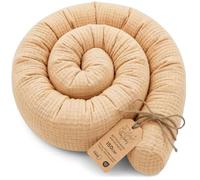 Almohada para dormir de lado Muselina, almohada para el cuerpo de serpiente 150 cm Algodón - cojin cervical enrollable lavable cojines grandes almohada para el cuerpo Oeko-Tex Beige Muselina