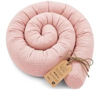 Almohada para dormir de lado Muselina, almohada para el cuerpo de serpiente 400 cm Algodón - cojin cervical enrollable lavable cojines grandes almohada para el cuerpo Oeko-Tex Rosa empolvado Muselina