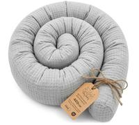 Almohada para dormir de lado Muselina, almohada para el cuerpo de serpiente 400 cm Algodón - cojin cervical enrollable lavable cojines grandes almohada para el cuerpo Oeko-Tex Gris Muselina