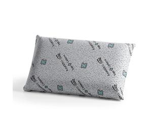 Almohada Viscoelástica 50X30cm TravelHome con Carbono para su Descanso Cervical y de Viaje, Uso Dual, Viscolástica 100%, doble funda lavable