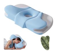 Almohadas Cervicales para Dormir Almohada y Cuello Cervical Antironquidos Ergonómica Apnea Sueño Ortopedica Cojin Anti Espuma Viscoelástica Mariposa Lado Boca Arriba Brazo Soporte Memoria +1 Gua Sha