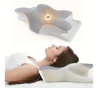 Almohadas de espuma viscoelástica en forma de mariposa, almohada relajante Cervical de rebote lento para el cuello, almohada ortopédica para aliviar el dolor para dormir Gray