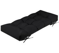 Almohadilla de asiento impermeable de iones de 59 x 20 x 3 pulgadas para interiores y exteriores, para sofás de 23 plazas, bancos, columpios y porches, iones negros duraderos para mayor comodidad y