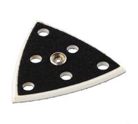 Almohadilla de lijado triangular 95 x 95 x 95 mm con 6 agujeros y para lijadora orbital, parte trasera de alta densidad para evitar el polvo, color negro, 1 unidad