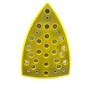 Almohadilla de lijado triangular de 100 x 148 mm con 32 agujeros compatible con placas de respaldo de lijadora orbital para tareas controladas de eliminación de material
