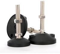 Almohadilla de pies niveladores deslizantes ajustables for muebles-pies junta universal for muebles, paquete 4, negro, M8 M10 M12(D60xm10x80)