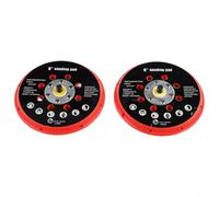 Almohadilla de respaldo de lijado de 6 pulgadas con 17 agujeros para lijadora orbital, base de disco de molienda de 150 mm, placa pulidora alta para detalles automáticos de madera y metal (2 piezas)