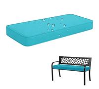 Almohadillas de asiento impermeables de ion de banco de 42 x 15 pulgadas, 3 pulgadas de grosor, con lazos, resistentes a la decoloración, repuesto para columpio y sofá, funda lavable EasyClean