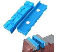 Almohadillas de goma suave para mordaza de tornillo de banco de 2 unidades con imanes para máquinas herramientas de 4, 5, 6 pulgadas, accesorios de protección de madera de metal, azul (5 pulgadas)