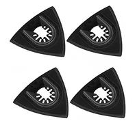 Almohadillas de lijado universales triangulares oscilantes de gancho y bucle, almohadillas de lijado de madera de liberación rápida, 80 mm, negro, paquete de 4