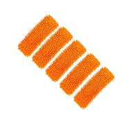 Almohadillas de limpieza de microfibra para trapeador, cabezales de repuesto para trapeador de piso plano, cabezales de repuesto de doble cara para reemplazo restaurante, 5 unidades, color naranja