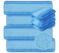 Almohadillas de repuesto para fregona de microfibra, compatibles con Bona Mop, almohadillas de repuesto lavables y reutilizables para suelos de madera dura, 18 pulgadas, azul (8)