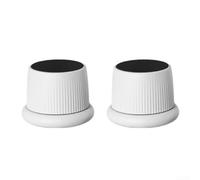 Almohadillas elevadoras ajustables para muebles con diseño giratorio roscado para elevar el armario, sofá, cama, mesa, patas antideslizantes, color blanco y gris, juego de dos (blanco)