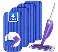 Almohadillas reutilizables compatibles con Swiffer Wet Jet, repuestos para mopa Swiffer, almohadillas de repuesto de microfibra para limpieza de suelos de madera dura, paños de fregona secos y húmedos