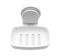 Alnicov - Jabonera con Ventosa para baño con Drenaje para Montaje en Pared, Esponja de jabón, Recipiente con Ventosa, sin Taladro, extraíble, Color Blanco
