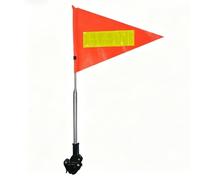 Alomejor Bandera de Seguridad Telescópica Reflectante, Alta Visibilidad | Diseño de Poste Telescópico.Superficie Reflectante Brillante.Tela de bandera. Durable para Montar Al Aire . Fácil de