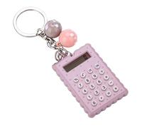 Alomejor Cute Mini Calculator for Pocket Use (Gris Púrpura) | Estilo llavero, botones de silicona suave, fácil portabilidad, colores dulces frescos, uso versátil