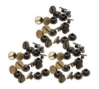 Alomejor Remaches de Latón para Libros, Remaches Planos, Juego de Tornillos de Encuadernación para álbumes de Recortes y Decoración de Documentos, 30 Piezas, 9,5x4 Mm (latón 2)