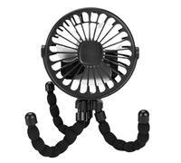 Alomejor Ventilador para Cochecito con Pilas, Trípode Ligero y Silencioso, Ventilador con Clamp/Holder para Viajes, de Refrigeración Compacto Portátil para Cochecito de bebé, ABS DC5V 3,7 X 3,7 X 8,