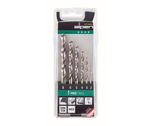 Alpen 1 hss pro tm 6 - juego de brocas en espiral con estuche de plás
