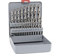 Juego de brocas helicoidales HSS con cobalto, KM 25, de 25 piezas, autocentrantes, de 1 a 13 mm