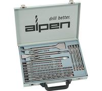 alpen 500016100 - Juego de brocas percutoras F4 forte y cinceles plano, en punta y ancho (16 piezas, SDS-plus, en estuche de metal)