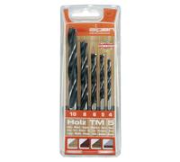 Alpen 9084015 estuche brocas madera 5 piezas, negro, ø 4-10 mm
