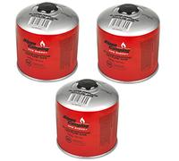 Alpen Camping IK008 3 cartuchos de gas de 877 ml / 500 g con cartucho de rosca de propano-butano con conexión de 7/16" para hornillo de gas, hornillo de camping, quemador Bunsen, quemador de soldadura