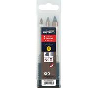Alpen Keramo extreme, juego de brocas para vidrio de 6 mm, 8 mm y 10 mm, con vástago cilíndrico. Cantidad: 1 unidad
