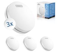 ALPENLUFT Detector de Humo Inalámbrico en Red 10 Años Batería, Alarma de Humo y Detector de Calor 2en1, Alarma de Incendios, Detector de Incendios, Sin Taladrar, Sin LED Intermitente (Set con 3)