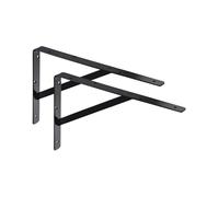 ALPENSTAHL ATHENA Consola de metal para cargas pesadas, soporte de pared para cargas pesadas de 300 kg, profundidad: 500 mm, soporte de estante negro, 2 unidades
