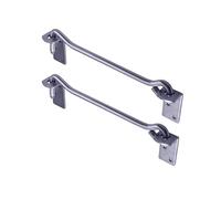 ALPENSTAHL gancio antitormenta de metal para puertas pesadas | Longitud: 280 mm | Acero galvanizado con placa de ojal | 2 piezas - Fijación para portones, graneros y cabinas