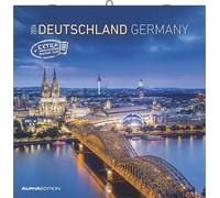Alpha Edition - Calendario de Alemania 2026 - Calendario de pared 30×30 cm con motivos de Alemania y espacio para notas, calendario de bolsillo con fechas de vacaciones, calendario de imágenes