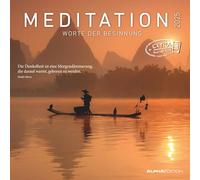 Alpha Edition - Calendario de meditación 2025, 30 x 30 cm, calendario de pared con espacio para notas y citas, póster con motivos motivacionales, fechas de vacaciones DE/AT/CH: palabras de