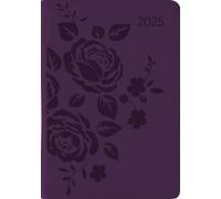 Alpha Edition - Ladytimer Mini Deluxe Purple 2025 - Agenda de bolsillo, 8 x 11,5 cm, calendario con 144 páginas, con una parte de información y dirección en formato mini, fases lunares, calendario