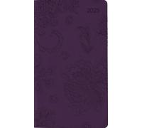Alpha Edition - Ladytimer Slim Deluxe Purple 2025 - Agenda de bolsillo, 9 x 15,6 cm, calendario con 128 páginas, con información y direcciones, fases de la luna, calendario internacional