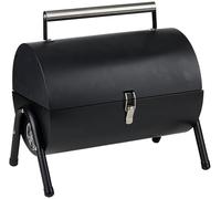 Alpina Barbacoa de Mesa Portátil con Carbón y Tapa - Parrilla Compacta para Exterior - Negro