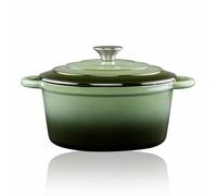 Alpina Cacerola de hierro fundido esmaltado verde 3,8 l
