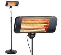 Alpina Calefacción de terraza Stand Calefacción exterior Terraza 2000 W 3 niveles - Lámpara calefactora exterior IP24 con lámpara infrarroja
