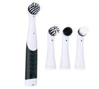 Alpina Cepillo de Limpieza eléctrico - Cepillo de baño IPX5 con 4 Accesorios - Dispositivo de batería para Cocina y Azulejos - Dispositivo de Mano con Mango de Goma