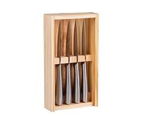 alpina- Cuchillo para carne en caja de madera - acero inoxidable - en caja de almacenamiento - cuchillo para carne 22,5 CM - acero inoxidable