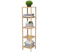 alpina Estantería de baño - 5 estantes - para baños, cocinas y dormitorios - Madera de bambú