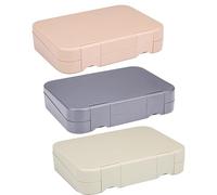 alpina Fiambrera con compartimentos, 21 x 15 x 4,5 cm, color sorpresa: rosa, gris o beige, apta para lavavajillas, niños y adultos, compartimento extraíble, plástico