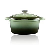 Alpina Cacerola de hierro fundido esmaltado verde 3,8 l