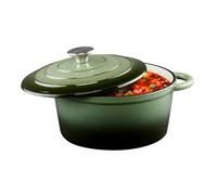 Alpina Cacerola de hierro fundido esmaltado verde 3,8 l