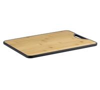 alpina Tabla de cortar de bambú y plástico de doble cara, 38 x 28 cm, tabla de servir y tabla de madera, tabla para queso y tabla de servir, moderna e higiénica