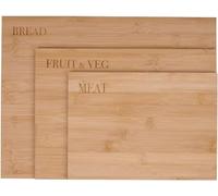 alpina Tablas de Cortar de Madera - Tabla Cortar Cocina - Set de 3 Piezas - Tamaños Variados - Bambú